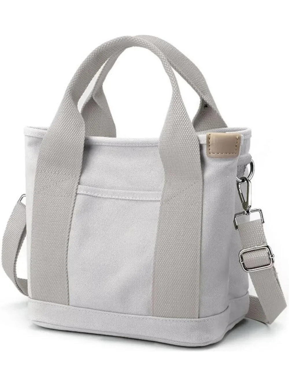 Stylish Small Canvas Tote Bag with Zipper - Versatile Crossbody & Shoulder Bag